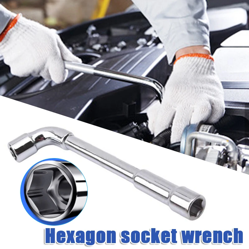 

L-Shaped Socket Wrench 7-Shaped Double-Ended Elbow Perforated Outer Hexagonal Socket Pipe Wrench Set Hand Tools