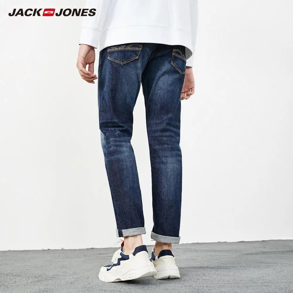 JackJones мужские хлопковые Стрейчевые джинсы облегающие брюки мужская одежда