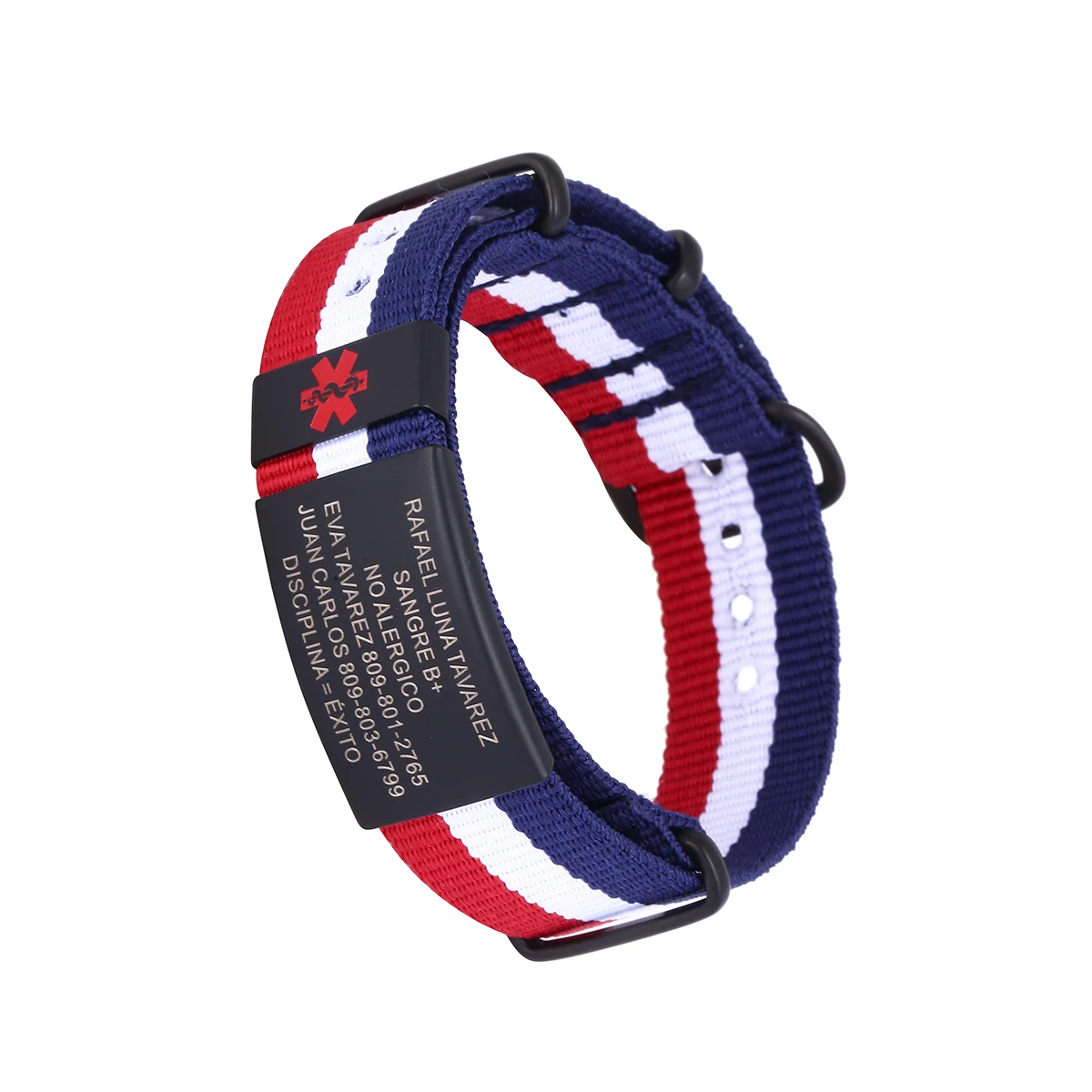Personalized Medical Alert Bracelet Emergency Medical Bracelets Nylon Wristband Custom Engraved Sport ID Bracelet medical alert bracelet for Men Women