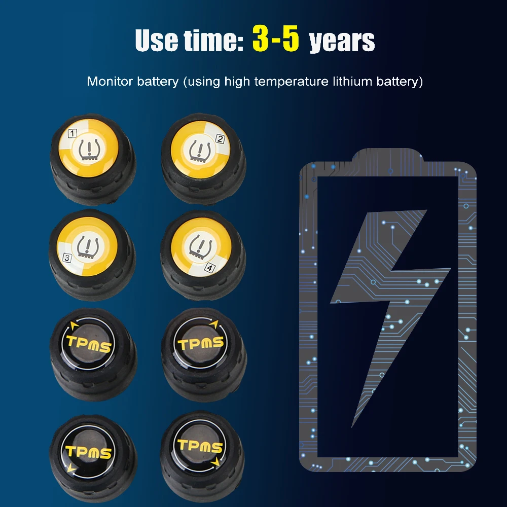 BLE TPMS Car Tire Pressure Sensors Bluetooth 4.0 5.0 Waterproof Android iOS Smart Alarm Tyre Monitoring Tools Auto Accessories