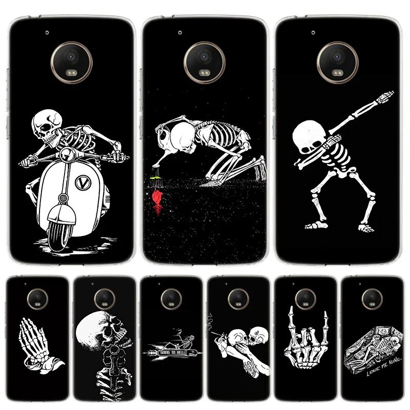 Spooky Skull Funny Dance Skeleton Phone Case For Motorola Moto G9 G7 G8 G6 G5S E6 E5 Plus Power Play One Action Macro EU Gift Co | Мобильные