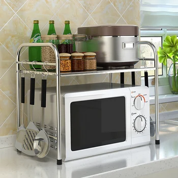 

Stainless Steel Multipurpose Microwave Oven Storage Shelf Rack Kitchen Stand type Home Gadgets Oven Shelf Holders Organization