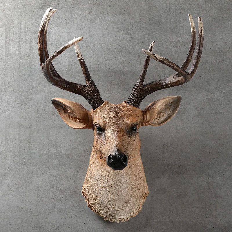 [mgt] American Realistic Deer Head Wall Hanging Animal Head Resin