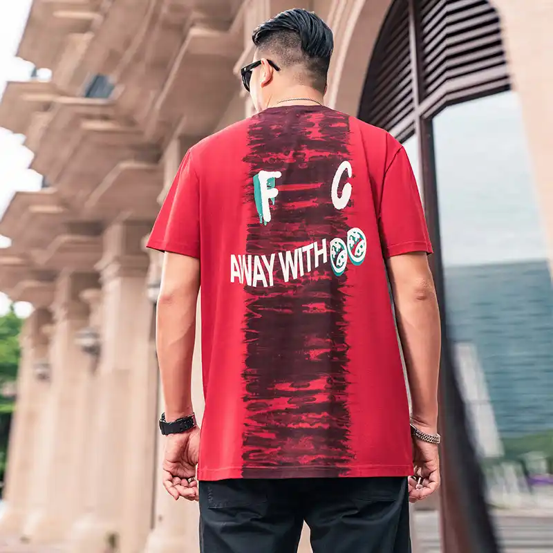 Gxxh大サイズのメンズファッションブランド夏の手紙タイ染料プリント半袖tシャツルーズ半袖袖の服140キロトップス T Shirts Aliexpress