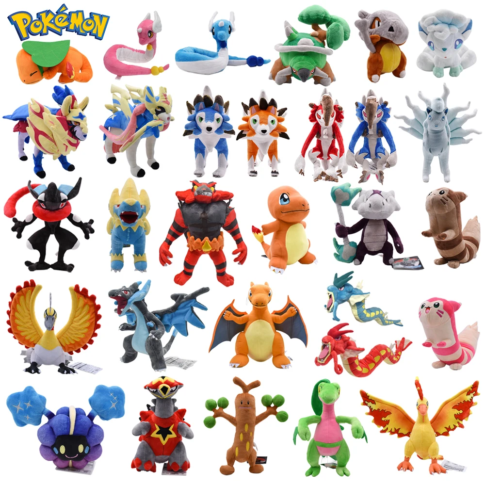 Pokemon Plush Charizard Sword Shield Sentret Lycanroc Lunala Zapdos Moltres Greninja Torterra Anime Plushie Kids Gifts | Игрушки и хобби