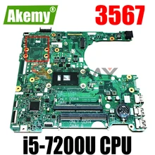 Pour DELL Inspiron 3567 Carte mère d'ordinateur portable Avec SR342 i5-7200u CN-0D71DF 0D71DF D71DF DDR4 15341-1 91N85 MO 100% entièrement testé