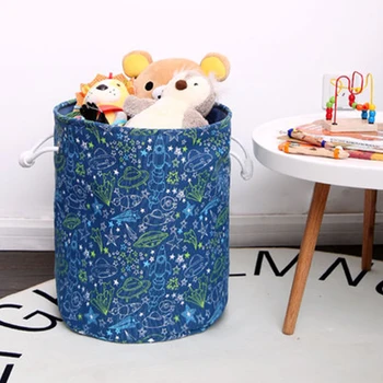 

Foldable Laundry Basket Round Cartoon Storage Barrel Standing Toys Clothing Storage Bag Washing Organizer Holder Large Capacity