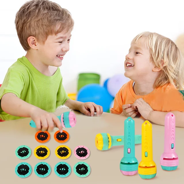 Cartoon Flashlight Projector Toy For Kid Torch Lamp Baby Sleeping Story Early Education Toy Holiday Birthday Xmas Gift Glow Toys 6