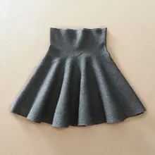 Осенняя Корейская женская трикотажная юбка с высокой талией