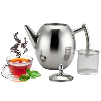 

1L/1.5L Stainless Steel Coffee Kettle Teapot Coffee Tea Cold Water Pot with Strainer Home Tea Tools can CSV