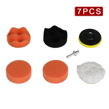 

New Arrival High Quality 7Pcs/Set Sponge Polishing Waxing Buffing Pad Kit Drill Adapter For Car Polisher