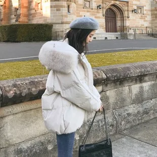 Photo Shoot Winter New Style Mid-length Slim Fit Fashion College Style Plaid Cotton Coat Students Thick Hooded Cotton-padde