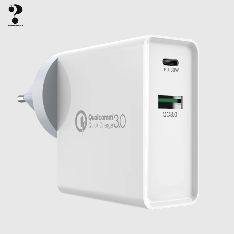 Сетевое зарядное устройство с 2-мя USB-портами и поддержкой быстрой зарядки |