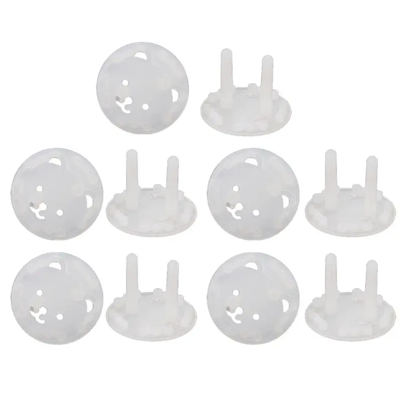 10pcs EU Stand Power Socket Cover 2 hole Electrical Outlet Baby Child Safety Electric Shock Proof Plugs Protector
