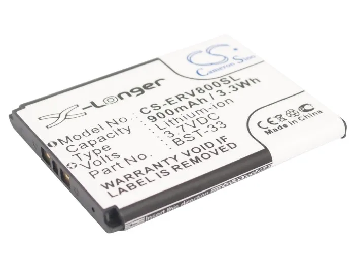 Аккумулятор Cameron Sino для Sony Ericsson BST-33 Idou Aino Naite K530i K550i K630i K660i K800i K810i 900 мА · ч/Вт ч |