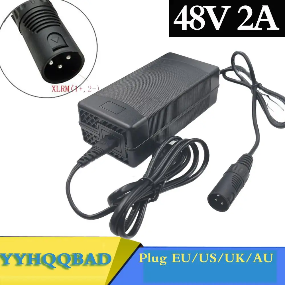 

48V 2A Lead-acid Battery Charger for 57.6V Lead acid Battery Electric Bicycle Bike Scooters Motorcycle Charger 3-Pin XLR Plug