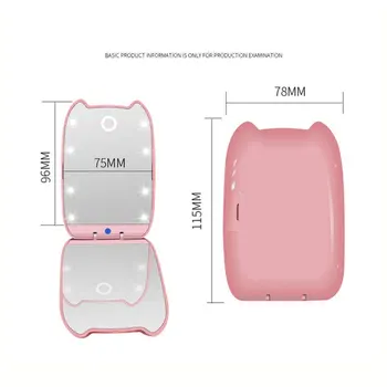 

Hotsale Mini Led Makeup Mirror 2x HD Magnifier Cosmetic Mirror With Light Portable Makeup Mirror