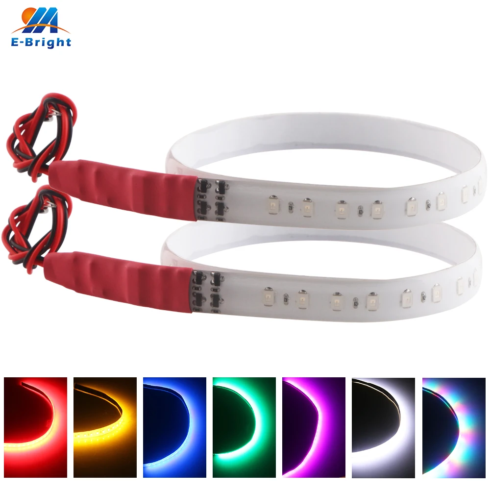 2PCS 30CM 12V LED Car Flowing Knight Rider Strip Day Signal Decorate Flash Flexible Lights Waterproof Red White Yellow Pink RGB |
