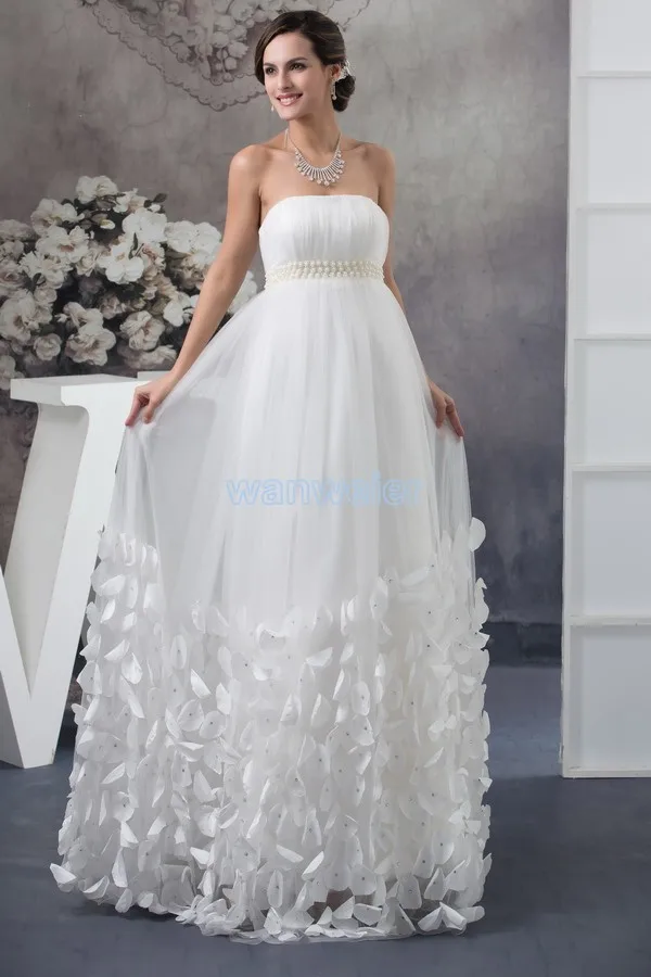 

free shipping new arrival product 2016 design cl3458 custom size bridal gown pearls plus size white chiffon Bridesmaid Dresses