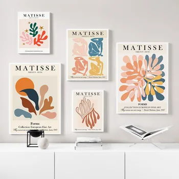 

Matisse Colorful Leaf Abstract Girl Curve Wall Art Canvas Painting Nordic Posters And Prints Wall Pictures For Living Room Decor
