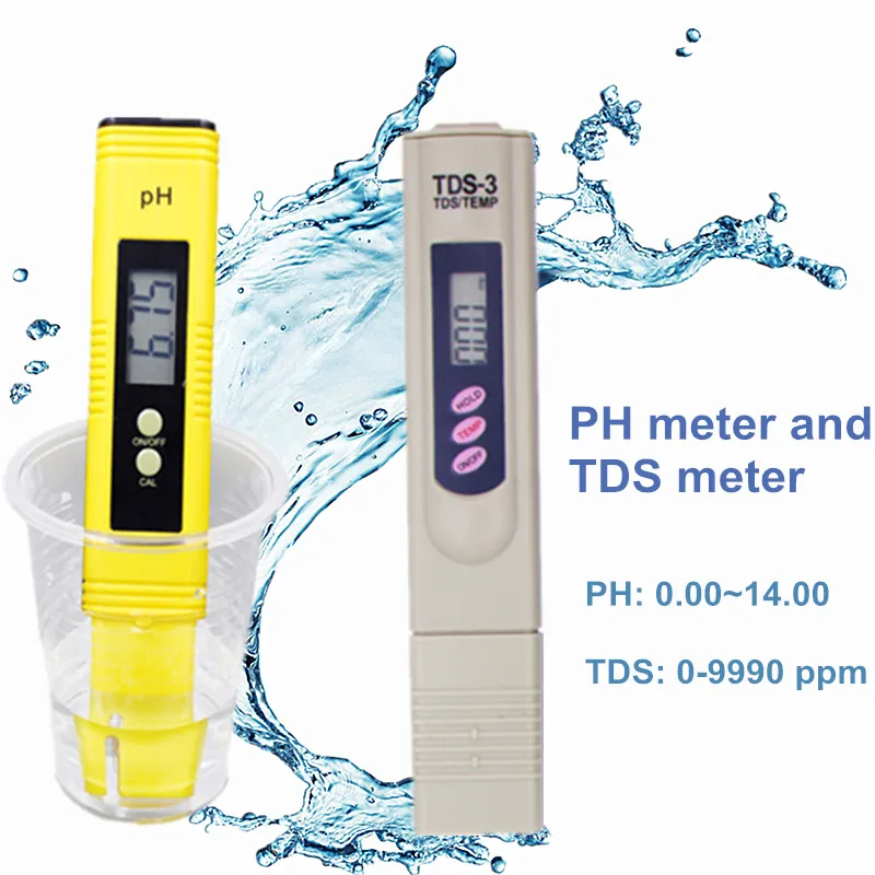 Цифровой измеритель PH EC TDS тестер термометр ручка Чистота воды PPM фильтр гидропоники для Аквариума Бассейн Воды Монитор Скидка 40 - Цвет: PH and TDS meter