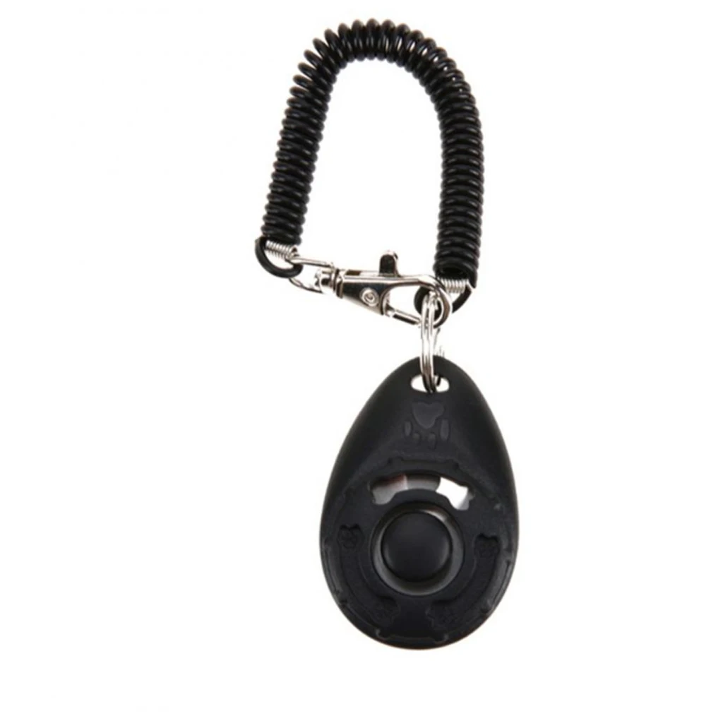 New Portable Dog Whistle Cat Button Clicker Trainer Agility Aid Wrist Strap