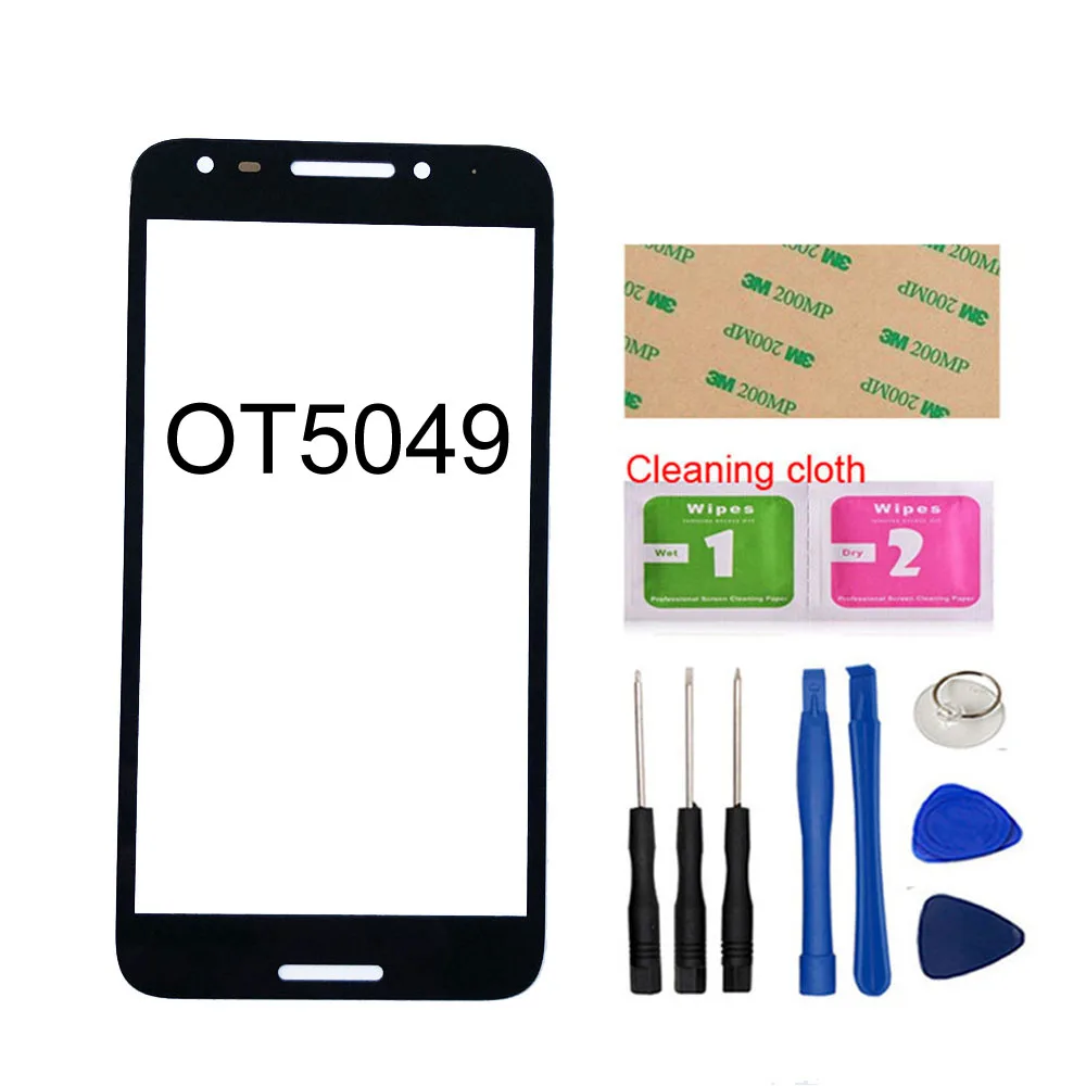Переднее стекло для Alcatel OT5049 5086 для Alcatel Shine Lite 5080X 5080Q 5080A переднее внешнее стекло(без сенсорного экрана - Цвет: 5049 Black Tools
