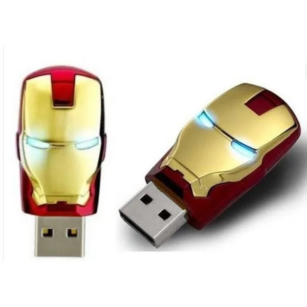 JASTER модный Мстители Железный человек светодиодный флеш-накопитель USB флеш-накопитель карта памяти 4 ГБ 16 ГБ 32 ГБ 64 г металлическая Флешка usb креативный