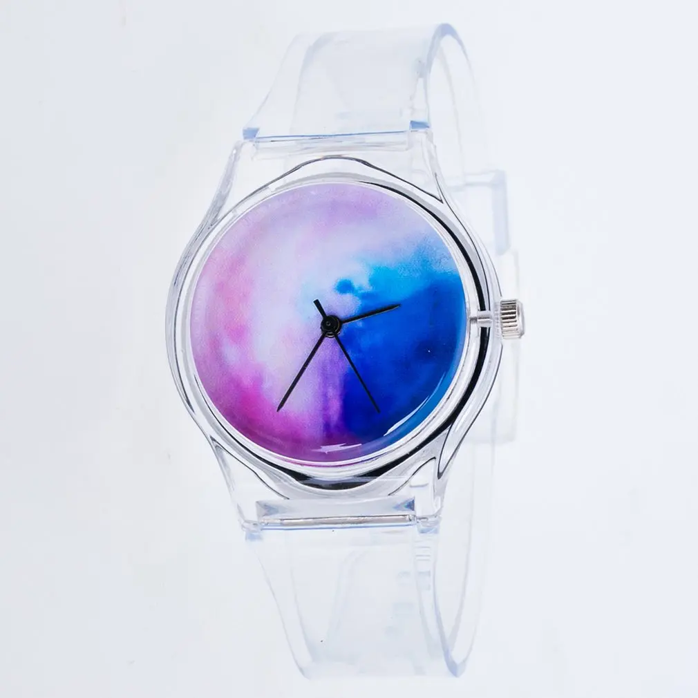 

ZLF0348 Women Men Watch Transparent Strap Band Quartz Wrist Watch Fashion Fashionable Popular Nice Sweety Gift