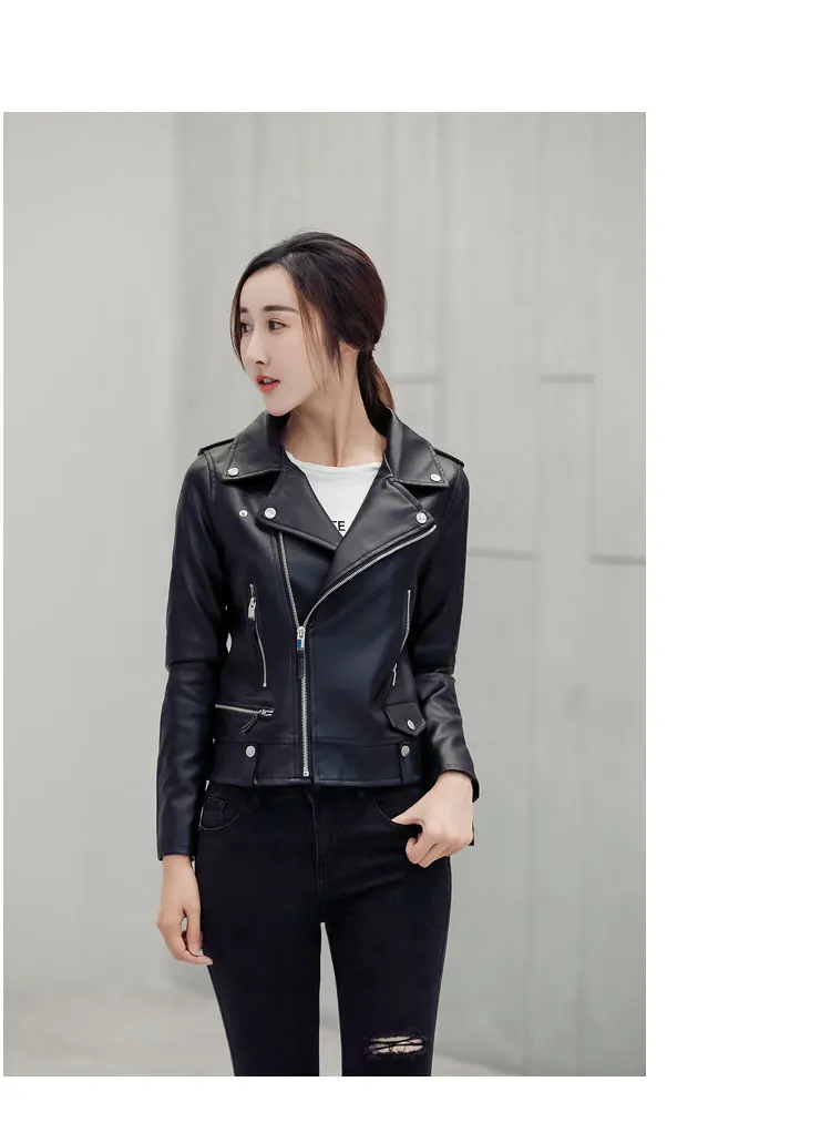 Korean-style Slim Fit Men And Women Jacket Leather Coat Couple Clothes Slim Fit Short Cable-Stayed Cool Leather Jacket This-plus