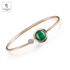 2022 New Retro Fashion Green Malachite with crystal Ladies Bracelets & Bangles Rhinestone Jewelry Circle Bar Bracelet For Women ► Photo 1/6