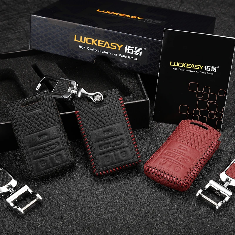 Luckeasy кожаный чехол для ключей Cadillac XTS ATSL SLS CTS XTS SRX 2013 4 кнопки дистанционного управления чехол G3