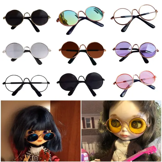 Doll Cool Glasses Pet Sunglasses For BJD Blyth American Grils Toy Photo Props 1