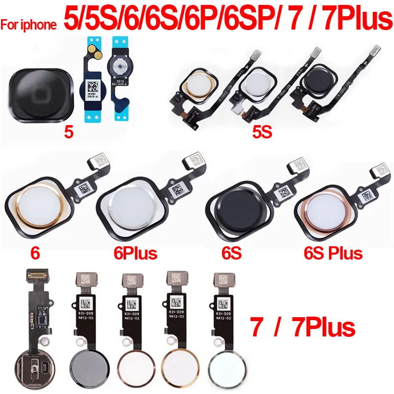 

Home Button with Flex Cable for iPhone 5 5S 6 6S 6Plus 6SPlus 7 7Plus Home button Flex Assembly shipping