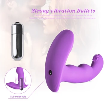 Invisible Vibrating Panties Vaginal Clitoris Vibrators Silicone Butterfly Wearable G spot Vibrators Adult Sex toys for Women 3