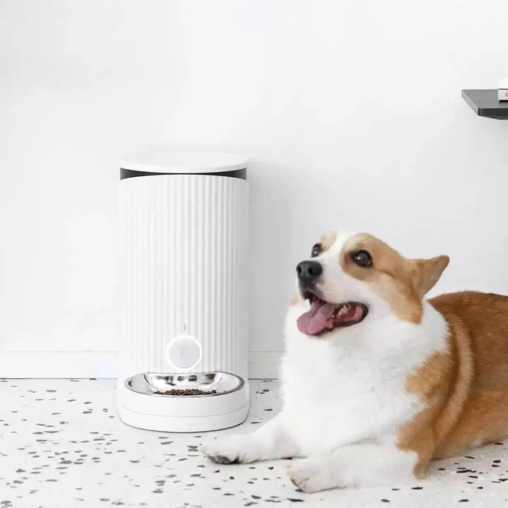 Серый Xiaomi FURRYTAIL Pet Умная автоматическая кормушка кормления анти-засорение приложение дистанционное управление тройное сохранение для домашних животных - Цвет: Серый
