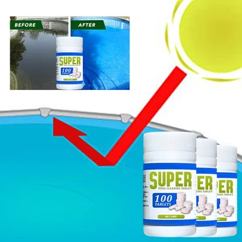 

100 Pcs/set Pool Cleaning Effervescent Chlorine Tablet Multifunctional Effervescent Tablets Spray Cleaner Home Cleaning TXTB1