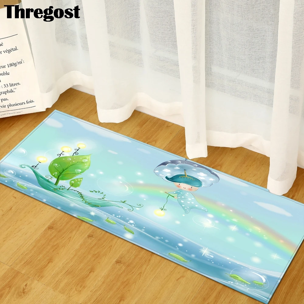 Thregost цветочный принт 3D коврики мягкие микрофибры Длинные коврики для прихожей Противоскользящий ковер машинная стирка коврик