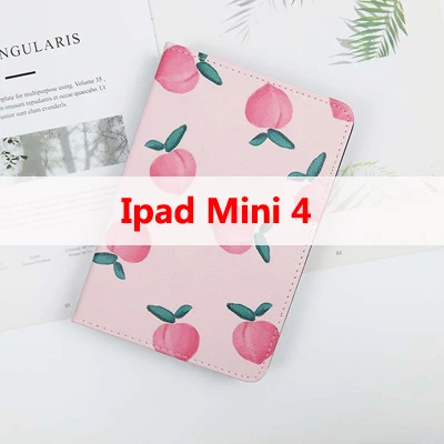 Для Ipad Ipad Air 1 2 Ipad Mini 1, 4, 5, Ipad 2 3 4 из искусственной кожи милый оранжевый медовый персик чехол с откидной крышкой для телефона с закаленное Стекло чехол - Цвет: 02 Ipad Mini 4