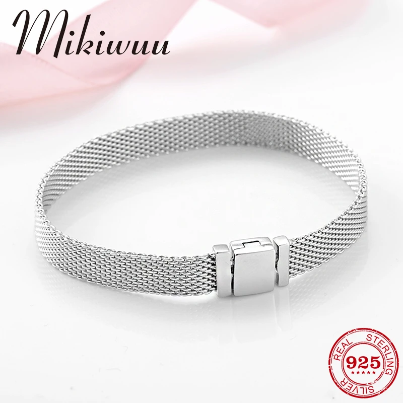 Najtaniej Gorąca sprzedaż 925 Sterling srebrny klips koraliki bransoletki Fit oryginalny Reflexions Charms bransoletka do zegarka dla kobiet DIY elegancka biżuteria na prezent