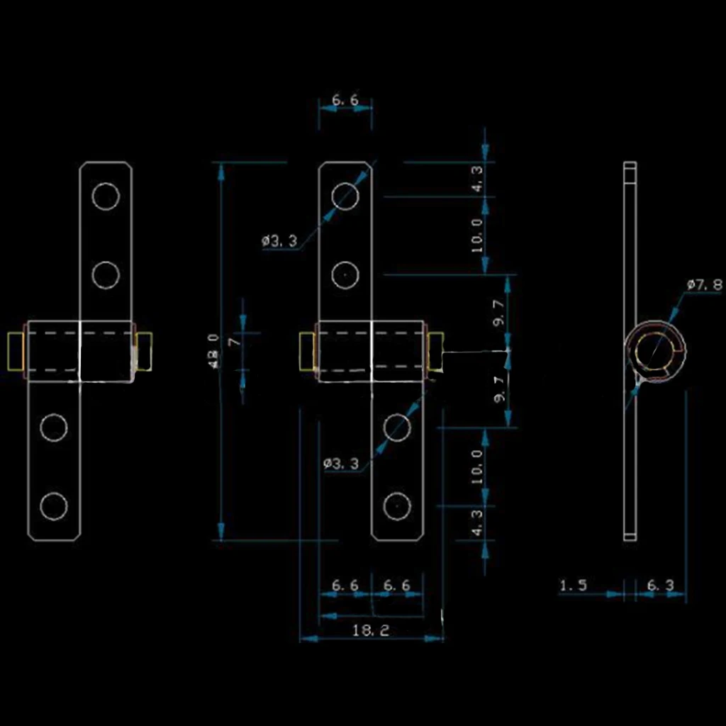 0.1N.m Torque Type Friction Positioning Hinge & 19mm Length (Right Side)
