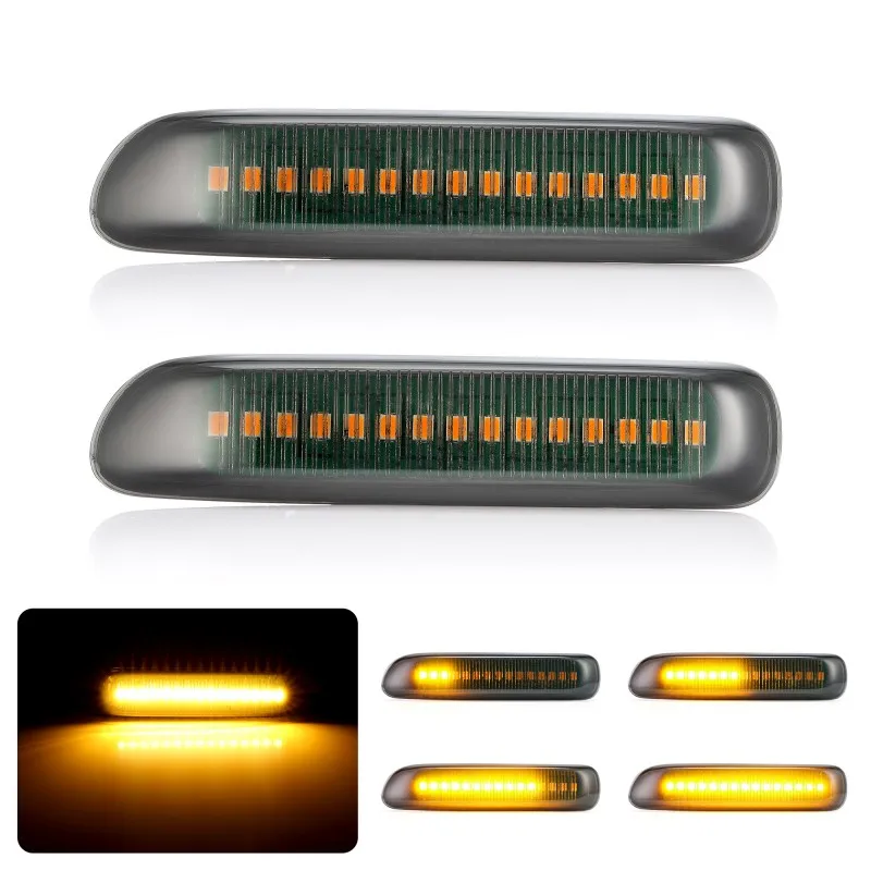 

2x Flowing Turn Signal Light Dynamic LED Side Marker Light 12v Side Repeater Lamp For BMW E46 3er Limo Coupe Compact Cabriolet