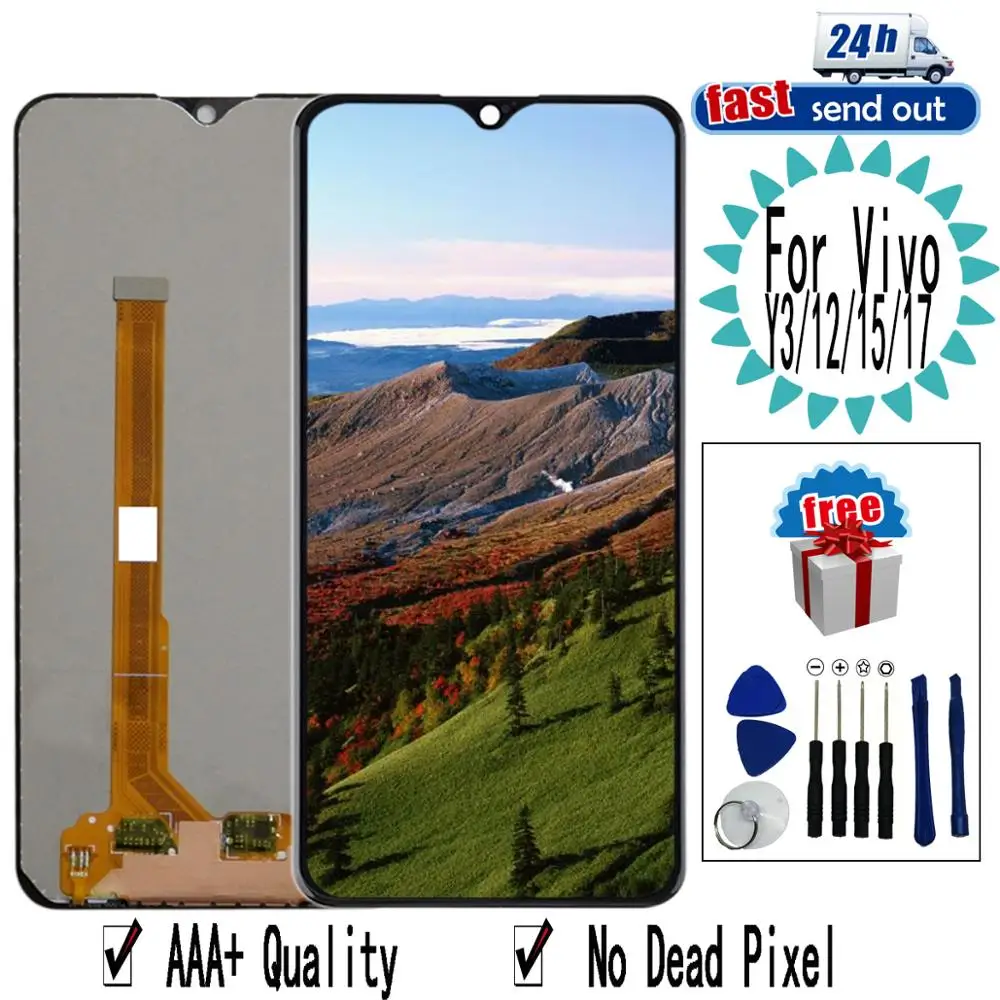 6.35" Y3 LCD For BBK Vivo Y12 LCD Display Touch Screen Digitizer Assembly Replacement For VIVO Y15 Y17