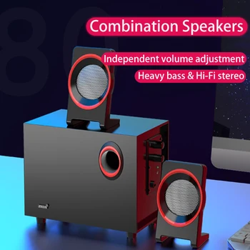 

Wired Wireless Speaker Combination Computer Speakers Desktop Soundbar Bluetooth Speaker Hi-Fi Speaker Volume Control AUX PC TV