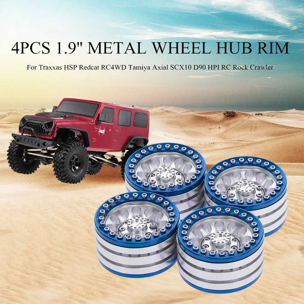 

4pcs RC Car 1.9 Inch Wheel Hub Rim Metal for Traxxas HSP Redcat RC4WD Tamiya Axial SCX10 D90 HPI RC Rock Crawler