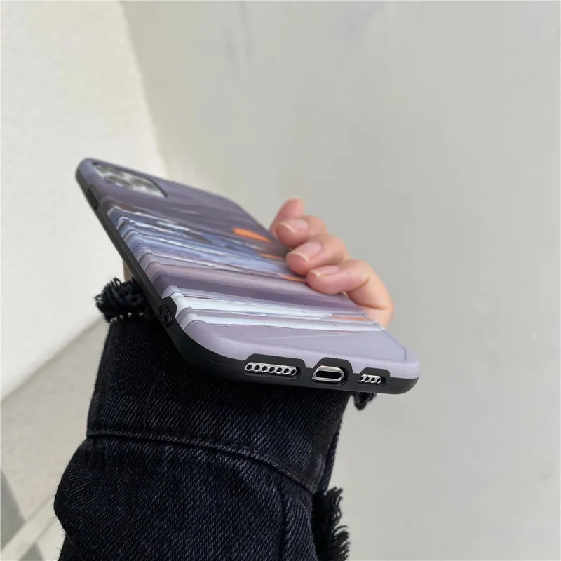Океан Восход картина маслом фото рамка Чехол для мобильного телефона iPhone 12 11 Pro X XS