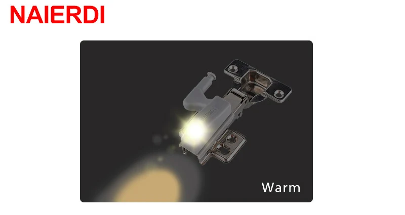 Warm Light NAIERDI Универсальный шарнирный светильник светодиодный сенсорный шкаф светильник шкаф внутренние петли лампа для дома кухня спальня шкаф ночной Светильник - Цвет: Warm Light