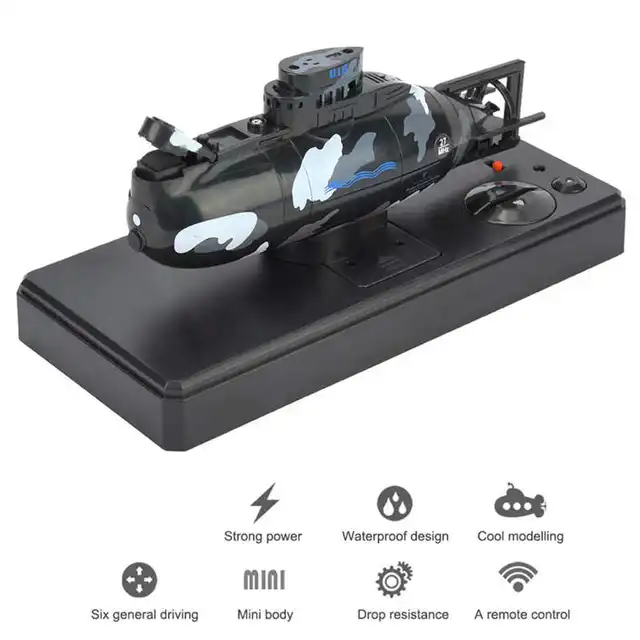 RC Submarine Remote Control Boat MINI Diving Toy Simulation Model Gift for Kids Boys Support 6‑channel Control 1