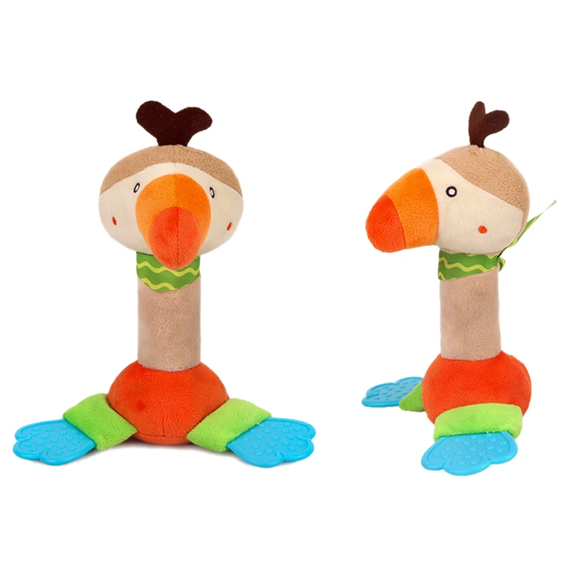 ZOOTime виды детских погремушек игрушки Мультяшные животные милые руки хватать плюшевый погремушка Bb палка с Gutta погремушка детские развивающие Earl