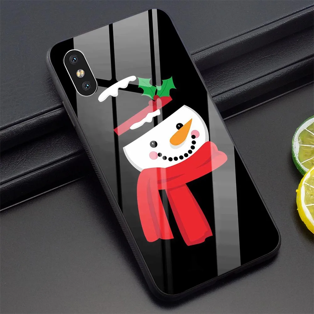 K3015602 Рождественский новогодний чехол для телефона чехол для iPhone 7 Plus 5 5S SE 6 6S 8 Plus Xs Max XR X 11 Pro закаленное стекло - Цвет: K3015602